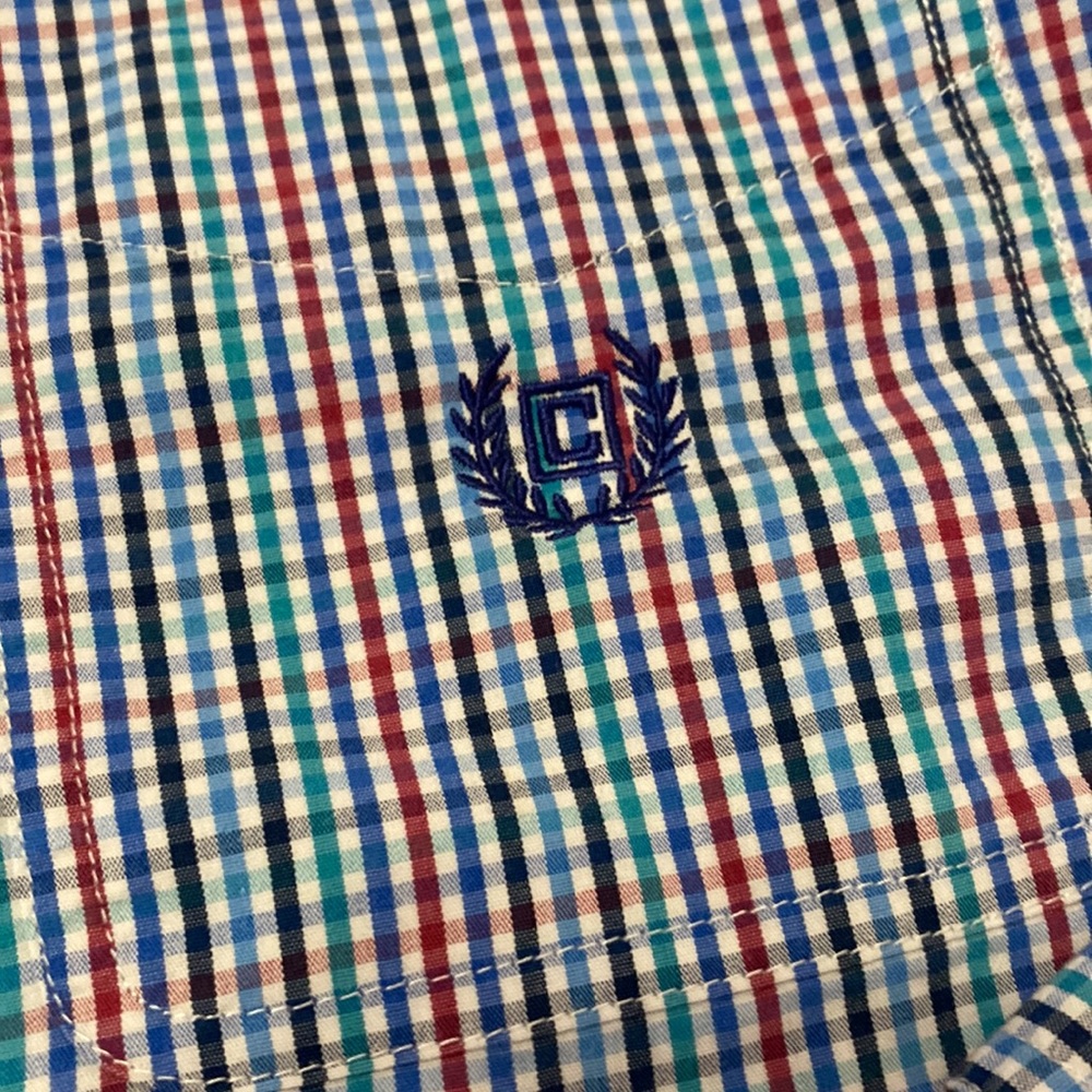 Chaps Stretch Easy Care XXL Blue Red Check Long Sleeve Button Down Shirt - Picture 3 of 7